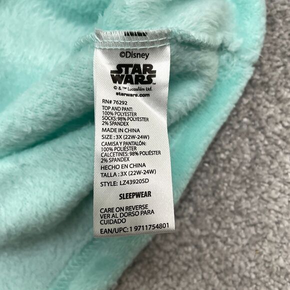 Disney Star Wars Baby Yoda Grogu Plush Lounge Sleepwear Womens 3x Green Graphic - Picture 6 of 13